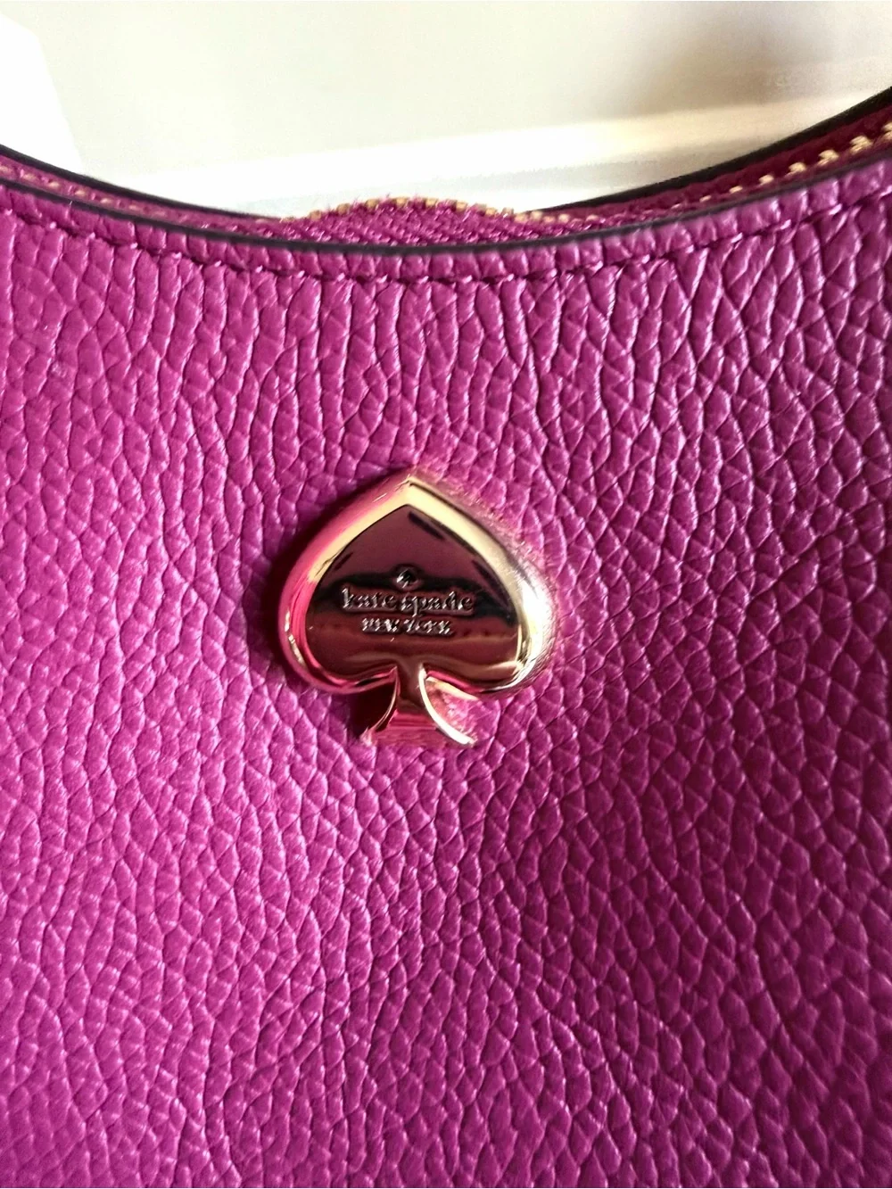 Kate Spade NWOT Kayla large Crescent hobo pebble leather Bag in Dark Raspberry
